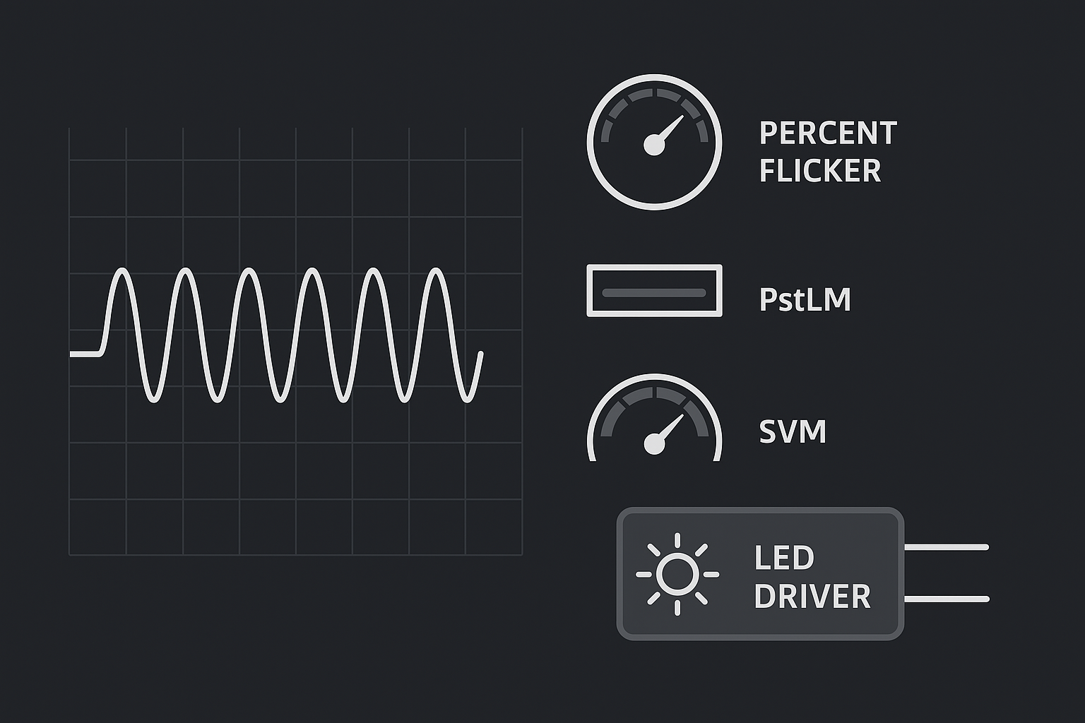 LED flicker metrics waveform and evaluation indicators