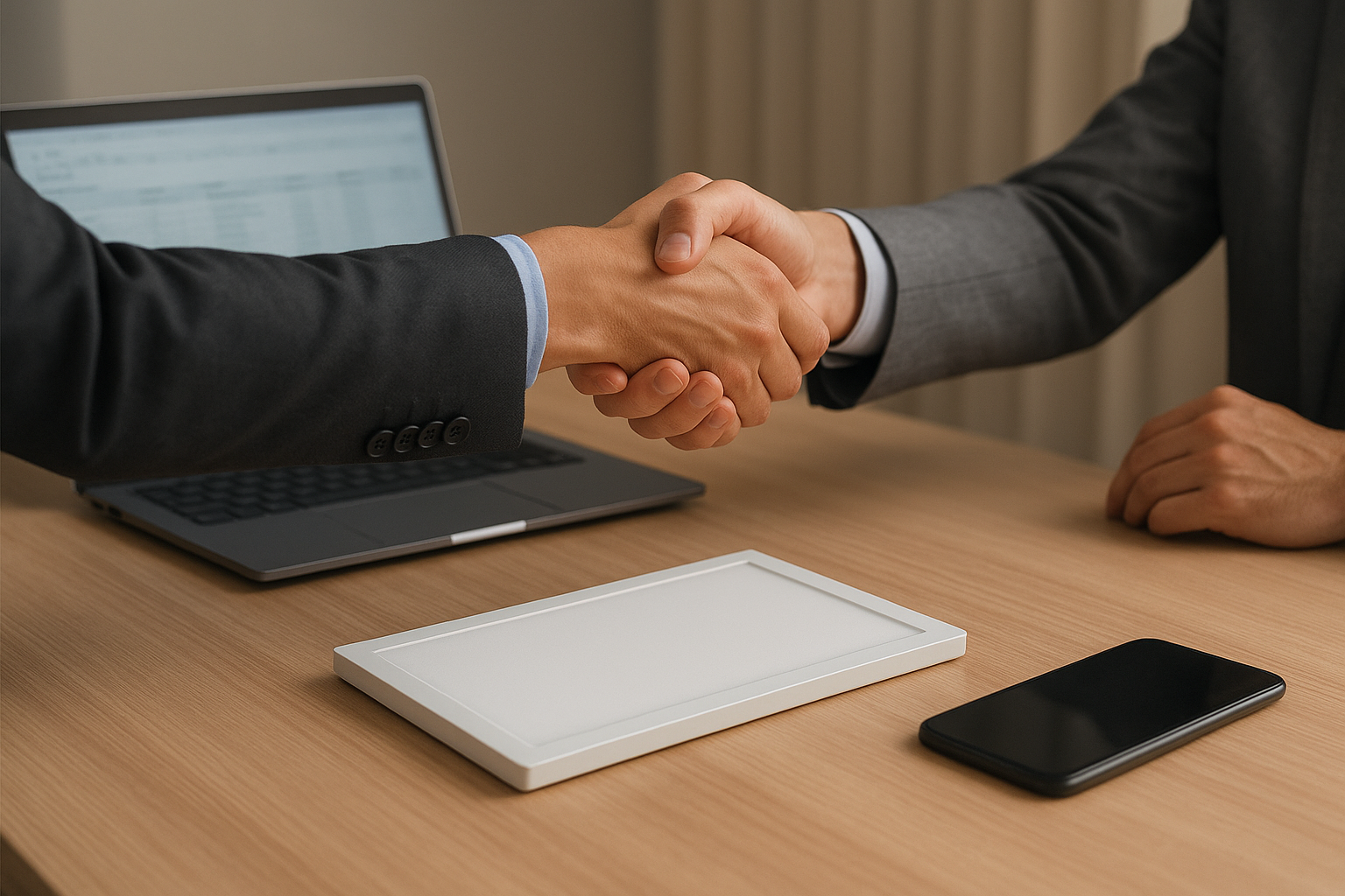 Buyer and supplier handshake over a BOM and LED panel light sample