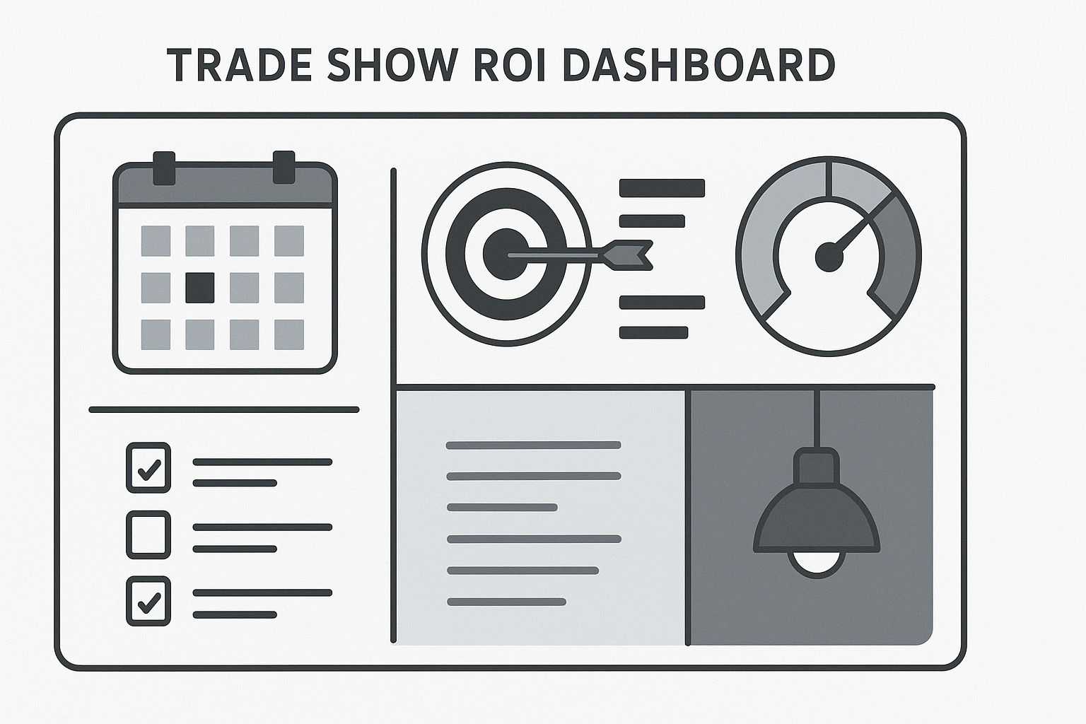 Trade show ROI goals and metrics dashboard