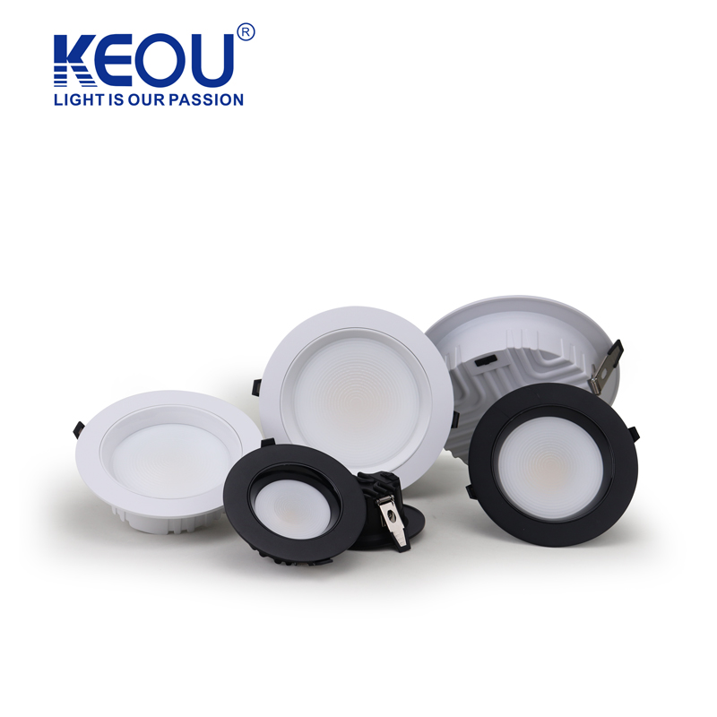 Dimmable 3CCT White And Black Aluminum Casing Down Light