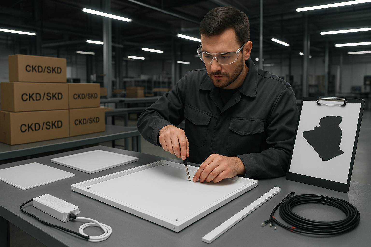 CKD/SKD LED panel light kits assembled locally in a workshop