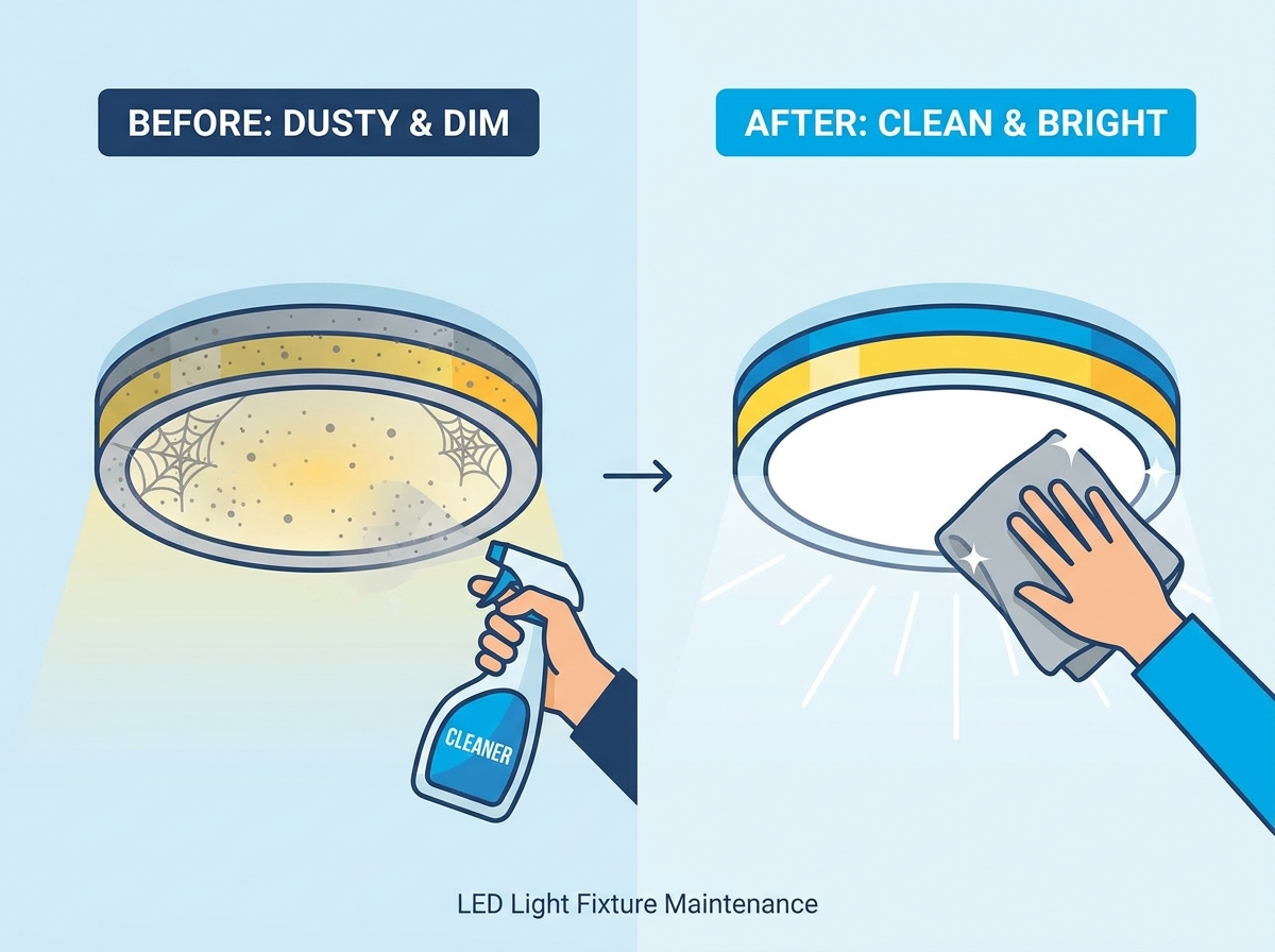 Safe cleaning protocols for lighting fixtures