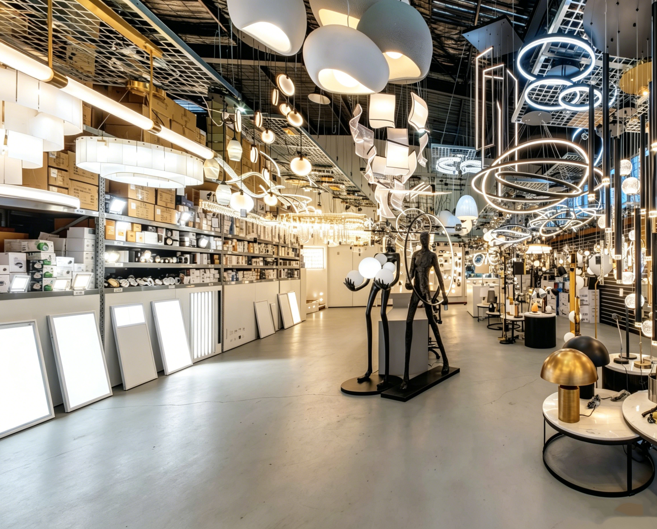 图片7-15：（Solution + Application）小标题5：建材门店铺货Shop clerks selling KEOU LED lamps in hardware and building materials stores.png